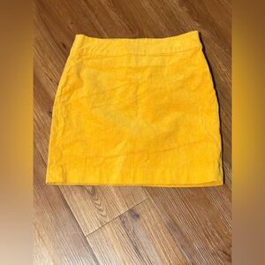 Banana Republic Skirt Womens sz. 0 Corduroy Yellow A Line Stretch Zip